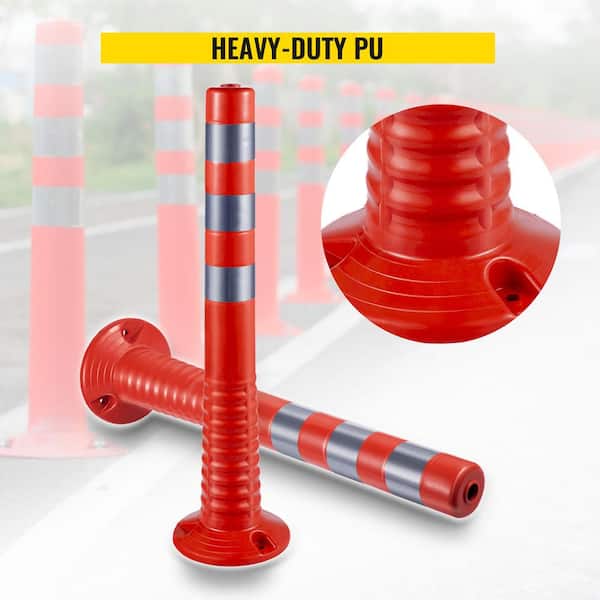 Traffic Delineator 30 in. H Delineator Post Kit with Base and Barrier Cones Orange Safety Cones (6-Piece)