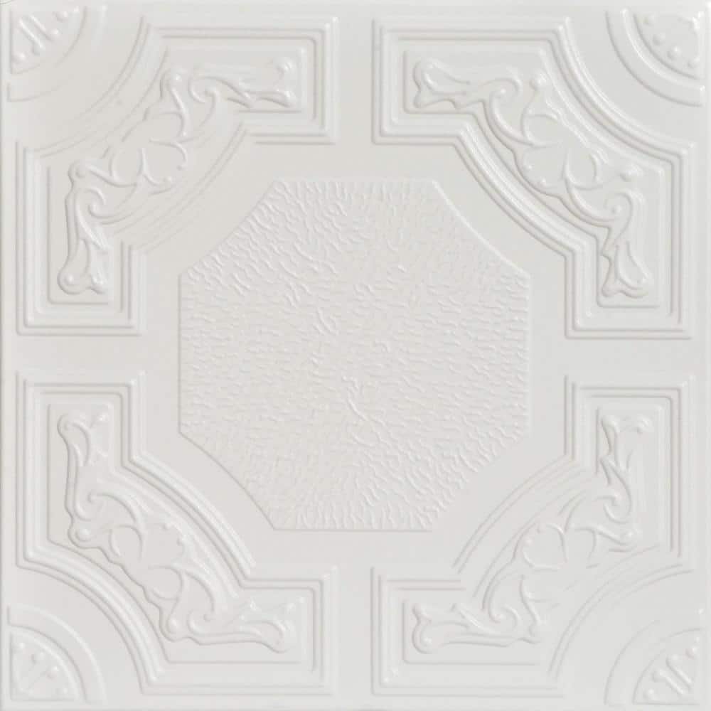 Evergreen Ultra Pure White 1.6 ft. x 1.6 ft. Decorative Foam Glue Up Ceilin
