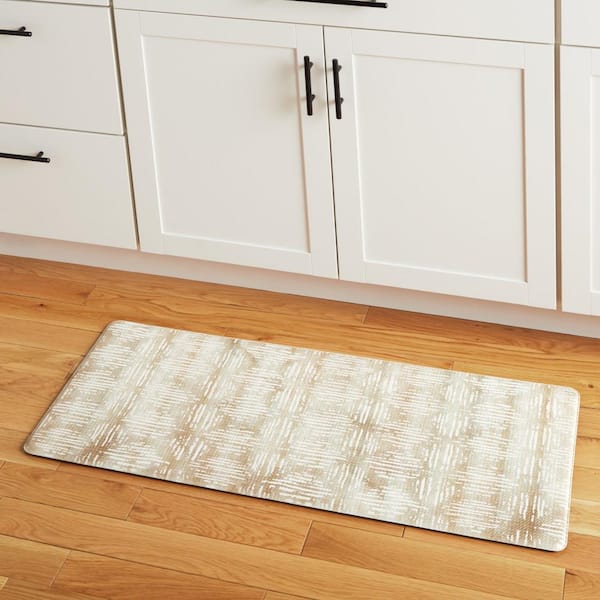 Boho Anti Fatigue Kitchen Rugs, Vintage Leather Non Slip Rugs