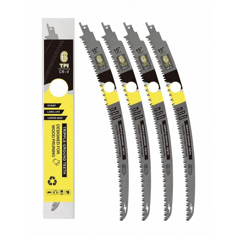 15 in. CRV Steel Curved Blade Pruning Saw 4pcs, 6TPI Japanese Teeth, Reciprocating, Fast Cutting Wood price history on PriceWatchPro