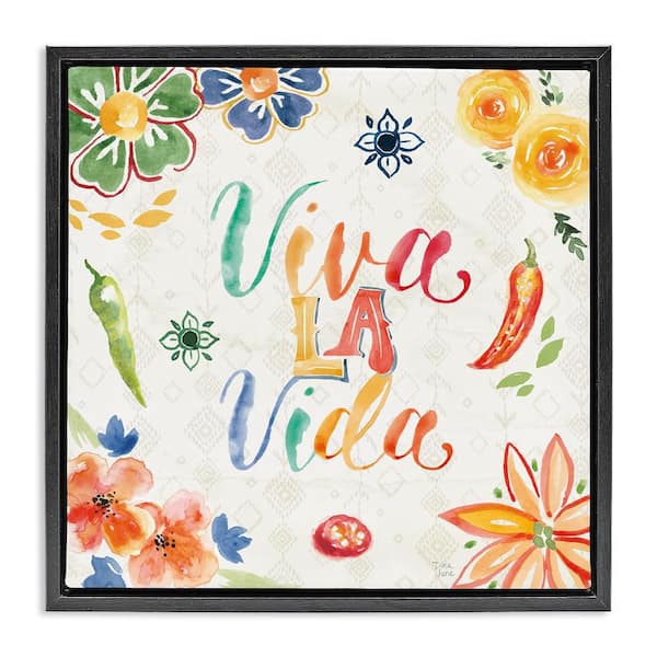Stupell Industries Liva the Life Phrase by Dina June Black Floater Frame Typography Graphic Art Print 25 in. x 25 in.