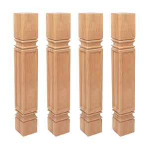 35.25 in. x 5 in. Unfinished Solid North American Cherry Mission Kitchen Island Leg (4-Pack)