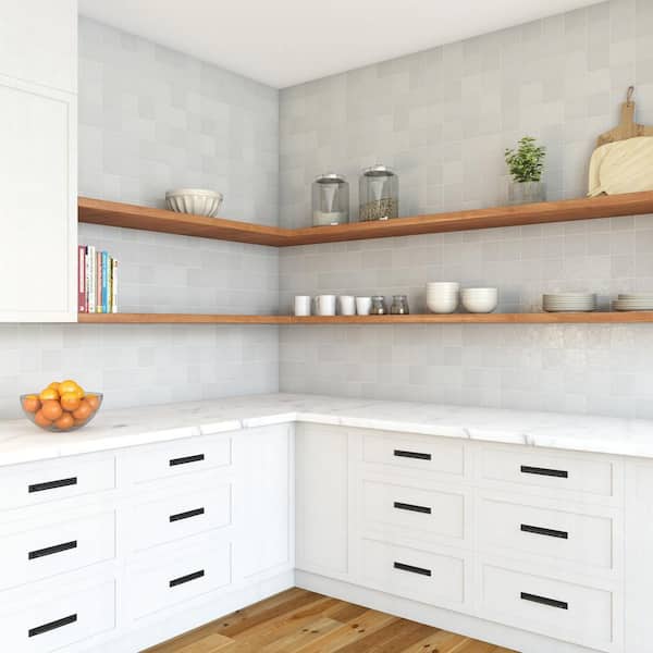 Zellige Neo Gesso Glossy 4 in. x 4 in. Glazed Ceramic Undulated Wall Tile (7.98 sq. ft./case)