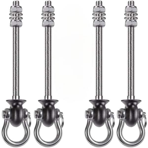 9.64 in. Stainless Steel 304 Heavy Duty Swing Hangers with 180° Swing and 1500 lbs. Capacity (4-Pack)