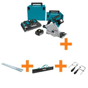36V (18V X2) LXT Brushless Cordless 6-1/2" Plunge Circular Saw Kit (4.0Ah) & 55" Guide Rail with Bag & Clamps