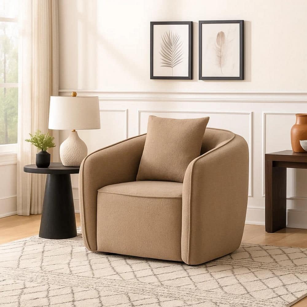 Keina Brown and Black Chenille Arm Chair with Modern Style Rounded Back price history on PriceWatchPro