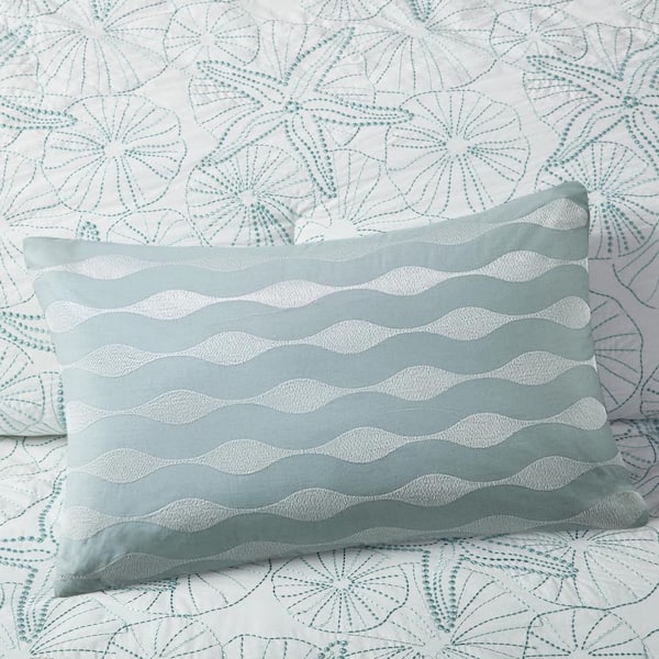 HARBOR HOUSE Maya Bay Blue 12 in. X 20 in. Oblong Throw Pillow