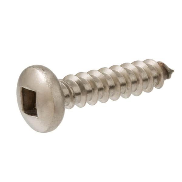 Everbilt #8 x 1-1/2 in. Square Pan Head Stainless Steel Sheet Metal Screw (3-Pack)