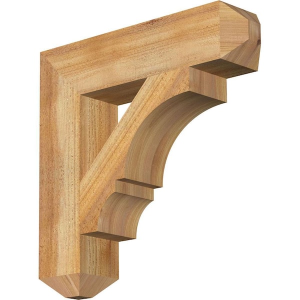 Ekena Millwork 4 in. x 18 in. x 18 in. Western Red Cedar Balboa Craftsman Rough Sawn Bracket