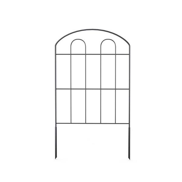 thumbnail image 2 of UNHO 5-Pack Decorative Metal Garden Fence Panels - Black Wrought Iron Look Border Fencing 24x25 2 of 6