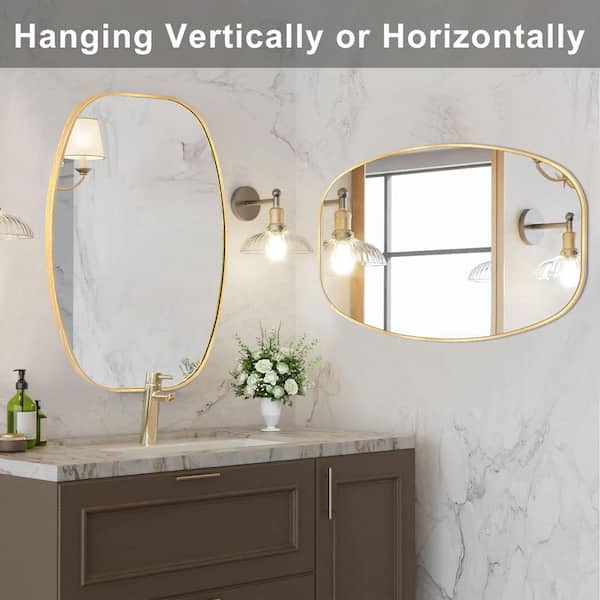 Ｙ♡ Vynxaria Gold 11 in. W x 11 in. H Round Mirror, Circle