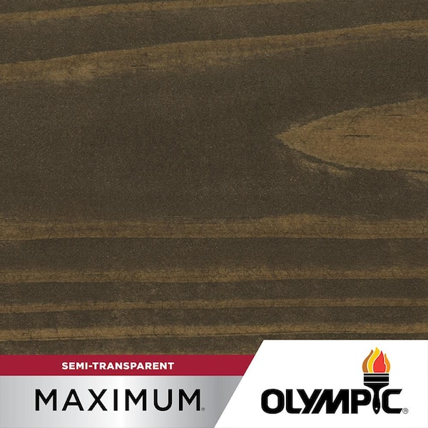 Olympic Maximum 5 gal. Cinder Semi-Transparent Exterior Stain and Sealant in One Low VOC