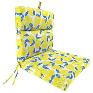 22 in. L x 44 in. W x 4 in. T Outdoor Chair Cushion in Greek Lemon