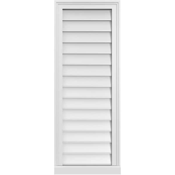 Ekena Millwork 16" x 42" Rectangular White PVC Paintable Gable Louver Vent Non-Functional