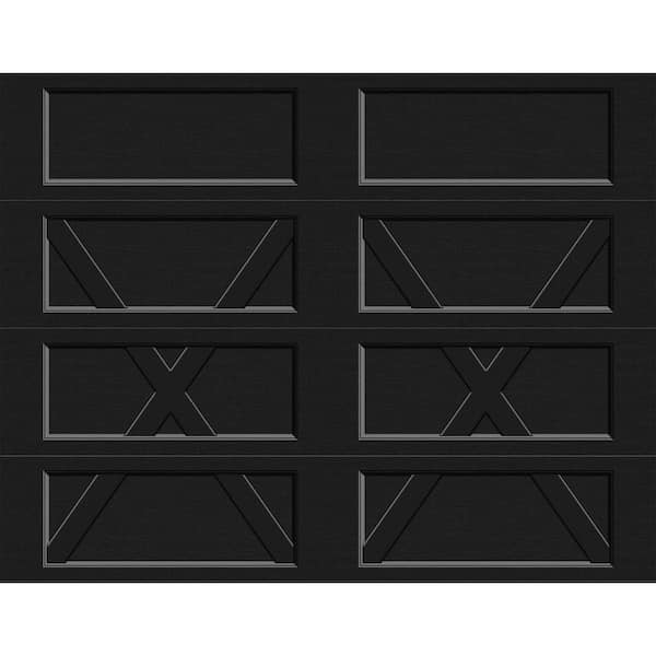 Bridgeport Steel Design X 9 ft. x 7 ft. Non-Insulated Black Garage Door without Windows