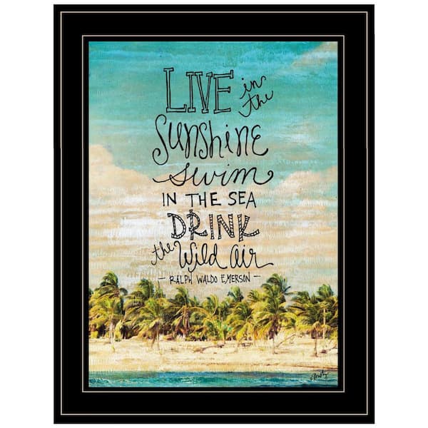 HomeRoots Charlie Live in the Sunshine 1-Piece Framed Wall Art 19 in. x 15 in.