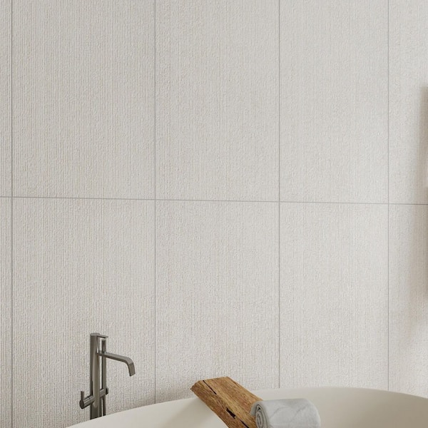 American Urban 24 in. x 48 in. Concrete Look Chiseled Porcelain Floor and Wall Tile-Pearl (2 PCS, 16 sq. ft. /Case)