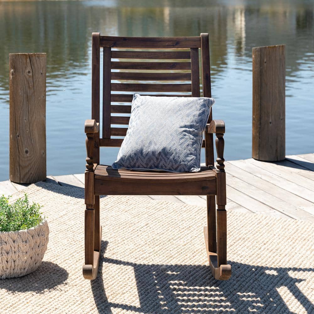 Boardwalk Dark Brown Acacia Wood Outdoor Rocking Chair
