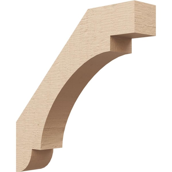 Ekena Millwork 3 in. x 16 in. x 16 in. Aspen Rough Cedar Woodgrain Timberthane Polyurethane Knee Brace, Primed