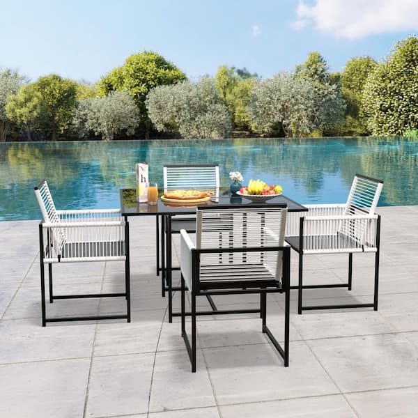 Boston 3-Piece Metal Outdoor Dining Set of 2