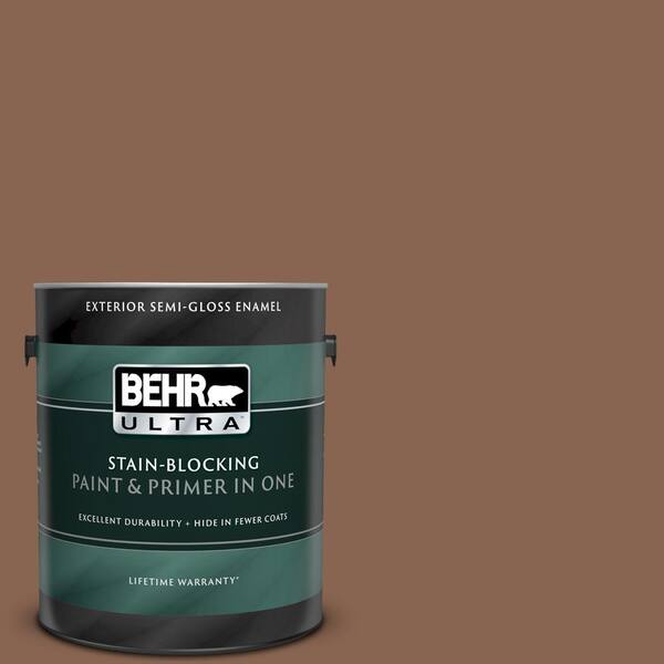 BEHR ULTRA 1 gal. #UL130-20 Clay Pot Semi-Gloss Enamel Exterior Paint and Primer in One