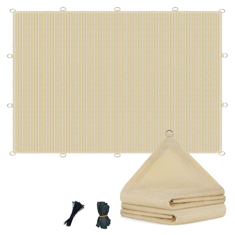 90% Sun Shade Cloth 10x20 ft with D-Rings Reinforced Edge 200GSM Shading Fabric for Garden Patio Deck Beige price history on PriceWatchPro