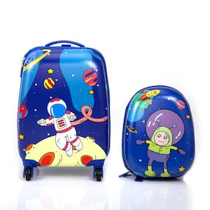 2-Piece Kids Luggage 18 in. Set Astronaut Pattern Blue