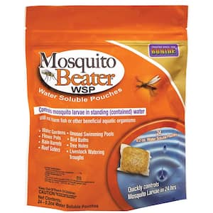 Mosquito Beater Water Soluble Pouches, Pack of 24 Pouches Control Mosquito Larvae in Standing Water, Won't Harm Fish