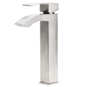 Steger Modern Single Hole Single-Handle Bathroom Faucet in Brushed Nickel