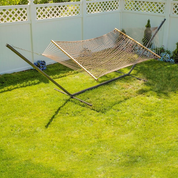 15 ft. Steel Large Heavy Duty Hammock Stand (Taupe)
