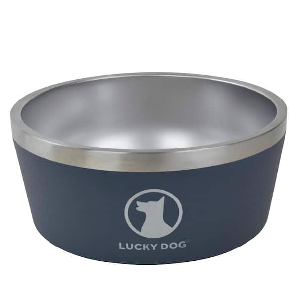 Lucky Dog Indulge 100 oz. 12.5 Cup Double Wall Stainless Steel Dog Bowl, Non Slip, Lifetime Warranty in Blue