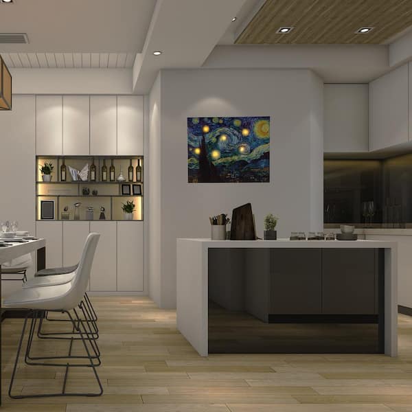 16 in. x 20 in. "Starry Night" LED Lighted Canvas Art