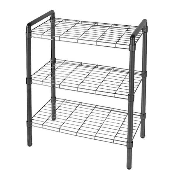3 Tier Adjustable Wire Shelving, Stackable Wire Closet Shelves