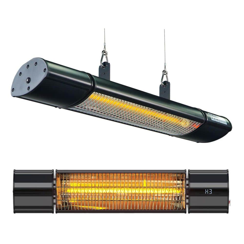 1500 Watt Outdoor Indoor Electric Wall Mounted Black Infrared Patio Heater with Remote Control, 1 Piece price history on PriceWatchPro