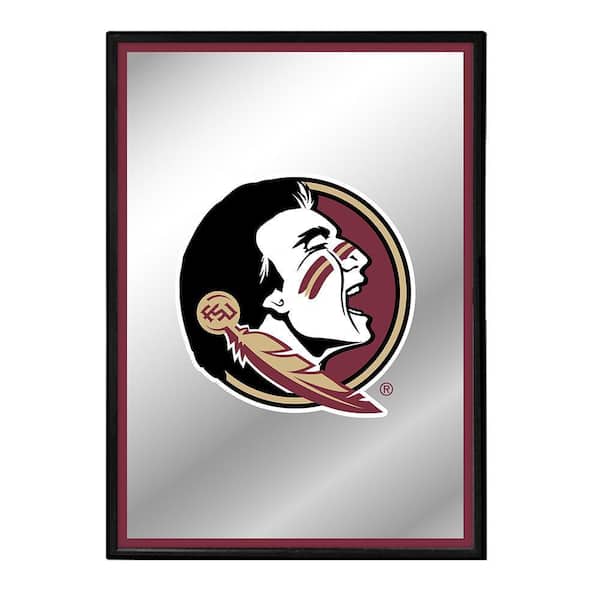 The Fan-Brand 19 in. x 28 in. Florida State Seminoles Framed Mirrored Decorative Sign