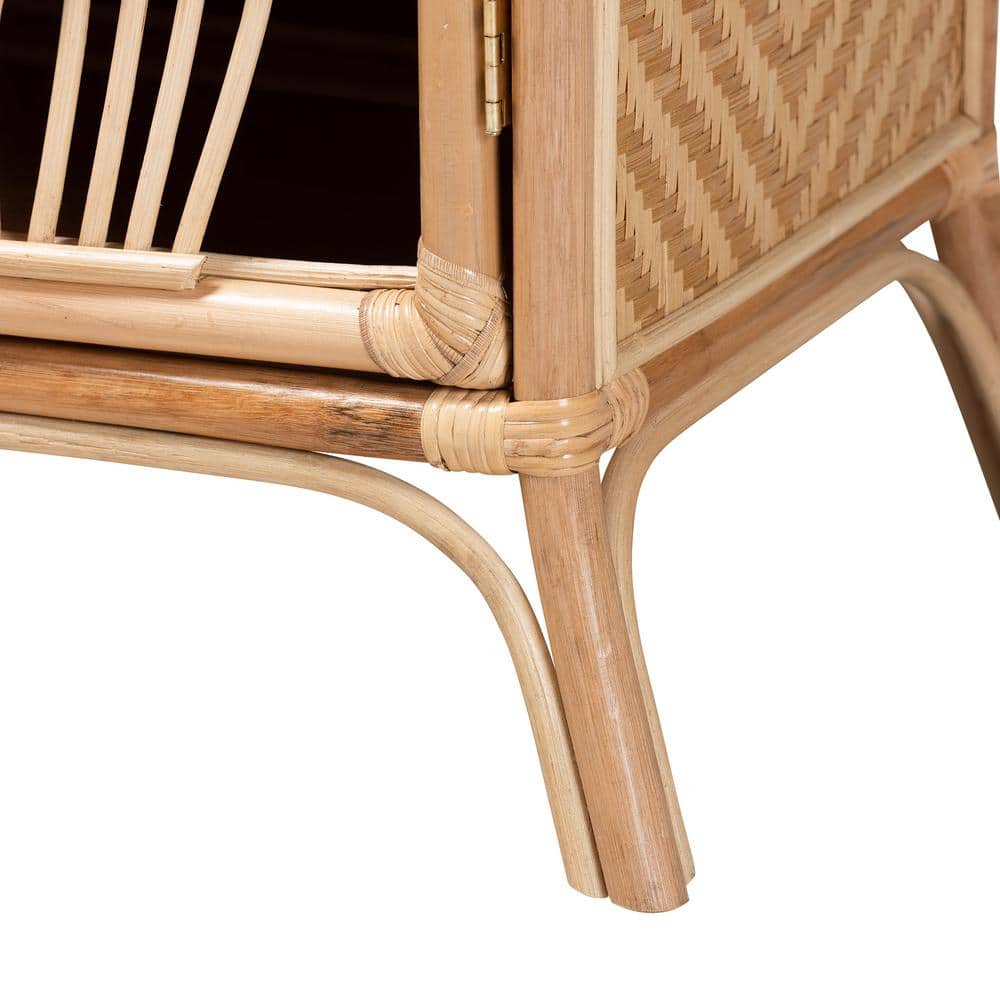 Danna Natural Brown Rattan Bohemian Night Table
