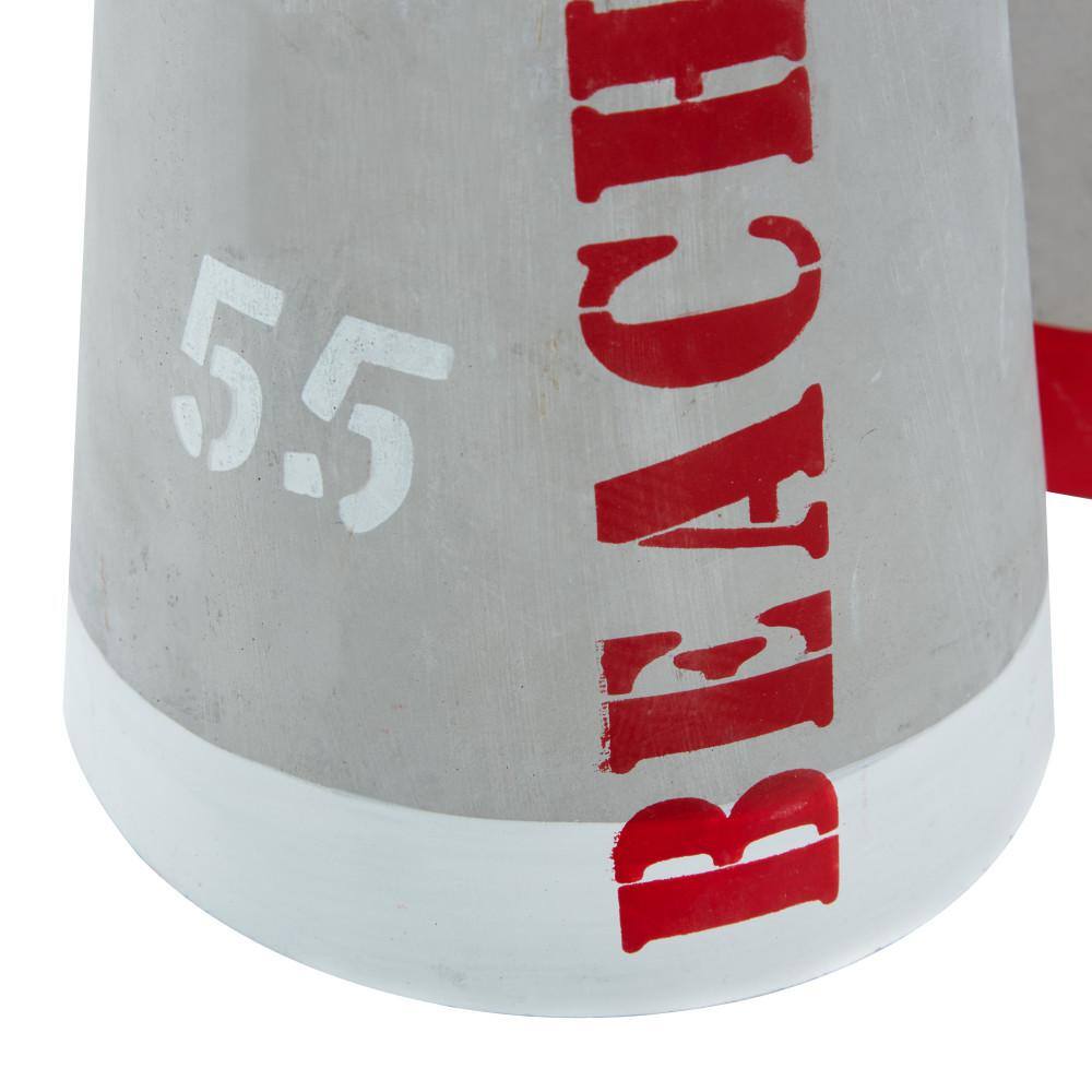 Gray Cement Coastal Buoy Door Stopper with Rope Accents, Set of 2