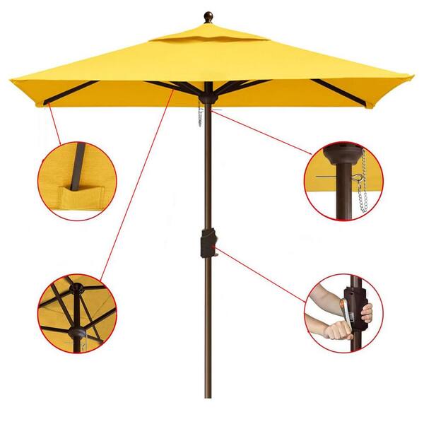 6 yellow patio umbrella Unbranded 6 ft. Steel Crank Lift Patio Umbrella in Yellow L0FJBBT75Q