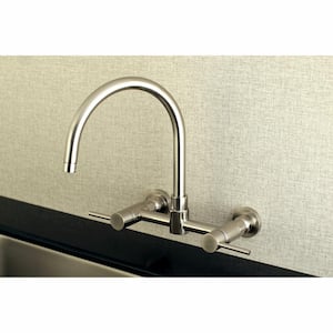 Concord 2-Handle Wall-Mount Standard Kitchen Faucet in Brushed Nickel