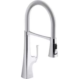 Graze Single-Handle Medium Standard Kitchen Faucet in Polished Chrome