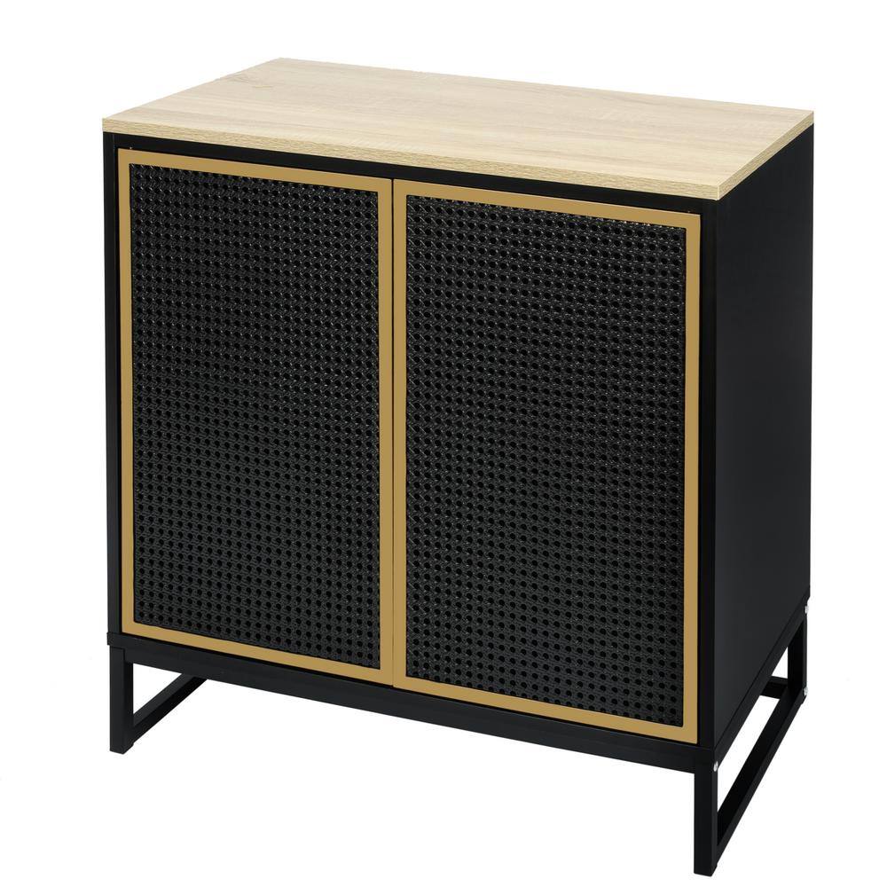 29.53 in. W x 15.51 in. D x 30.12 in. H Bathroom Black Linen Cabinet