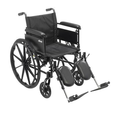 Cruiser X4 Lightweight Dual Axle Wheelchair with Adjustable Detachable Arms, Full Arms and Elevating Leg Rests