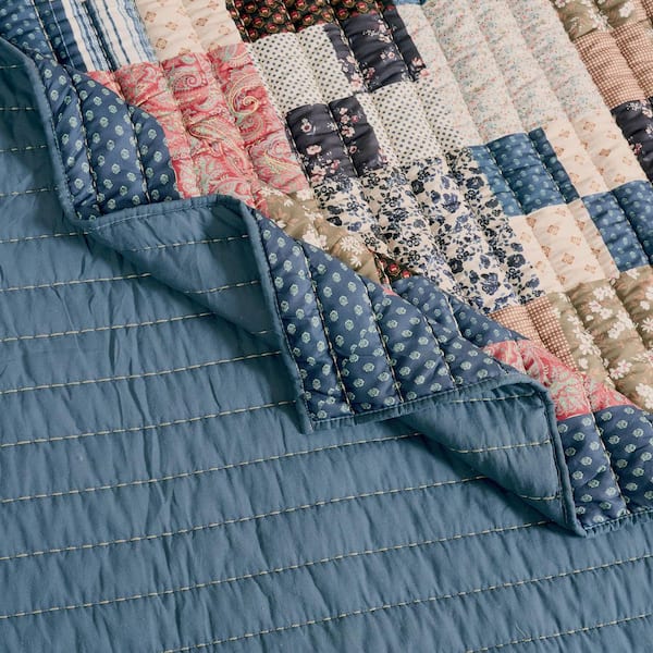 Greenland Home Fashions Shiloh Calico Patchwork 50 in. x 60 in
