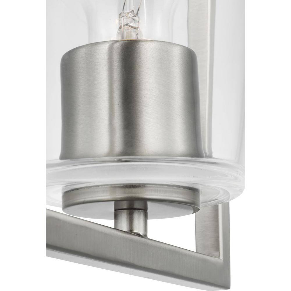 Vertex Brushed Nickel Clear Glass Semi-Flush Mount Light