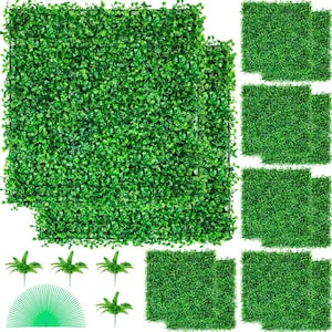 20 in. x 20 in. Artificial Boxwood Panels Wall Panels Artificial Grass Backdrop Wall 1.6 in. Hedge Screen, 12 PCS