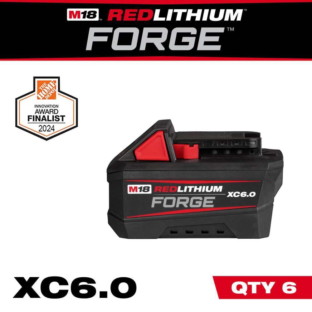 MILWAUKEE M18 18V Lithium-Ion REDLITHIUM FORGE 6.0 Ah Battery Pack (6-Pack) (48-11-1861-x6)