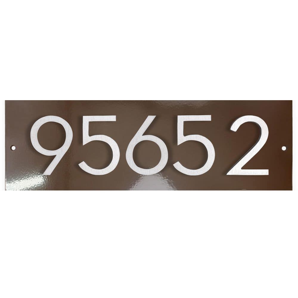 "Horizontal Floating Modern Address Plaque (4"" Numbers-5 Characters)-Roman Bronze/Brushed Aluminum" product image for price tracking