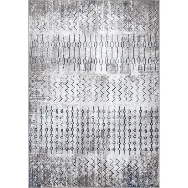 nuLOOM Isla Modern Motif Blue 9 ft. x 12 ft. Indoor Area Rug