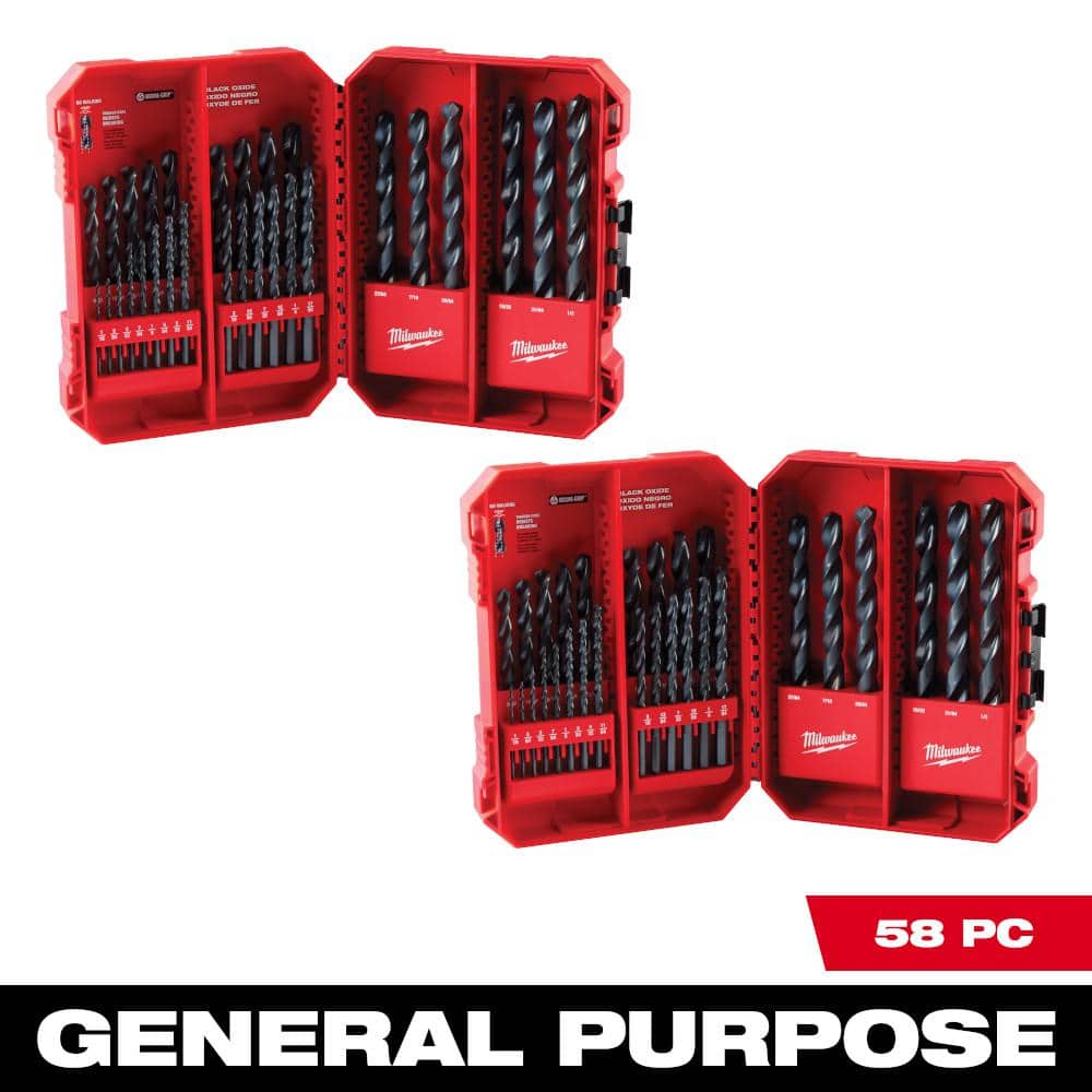 Milwaukee Black Oxide Drill Bit Set (58-Piece) 48-89-2802-48