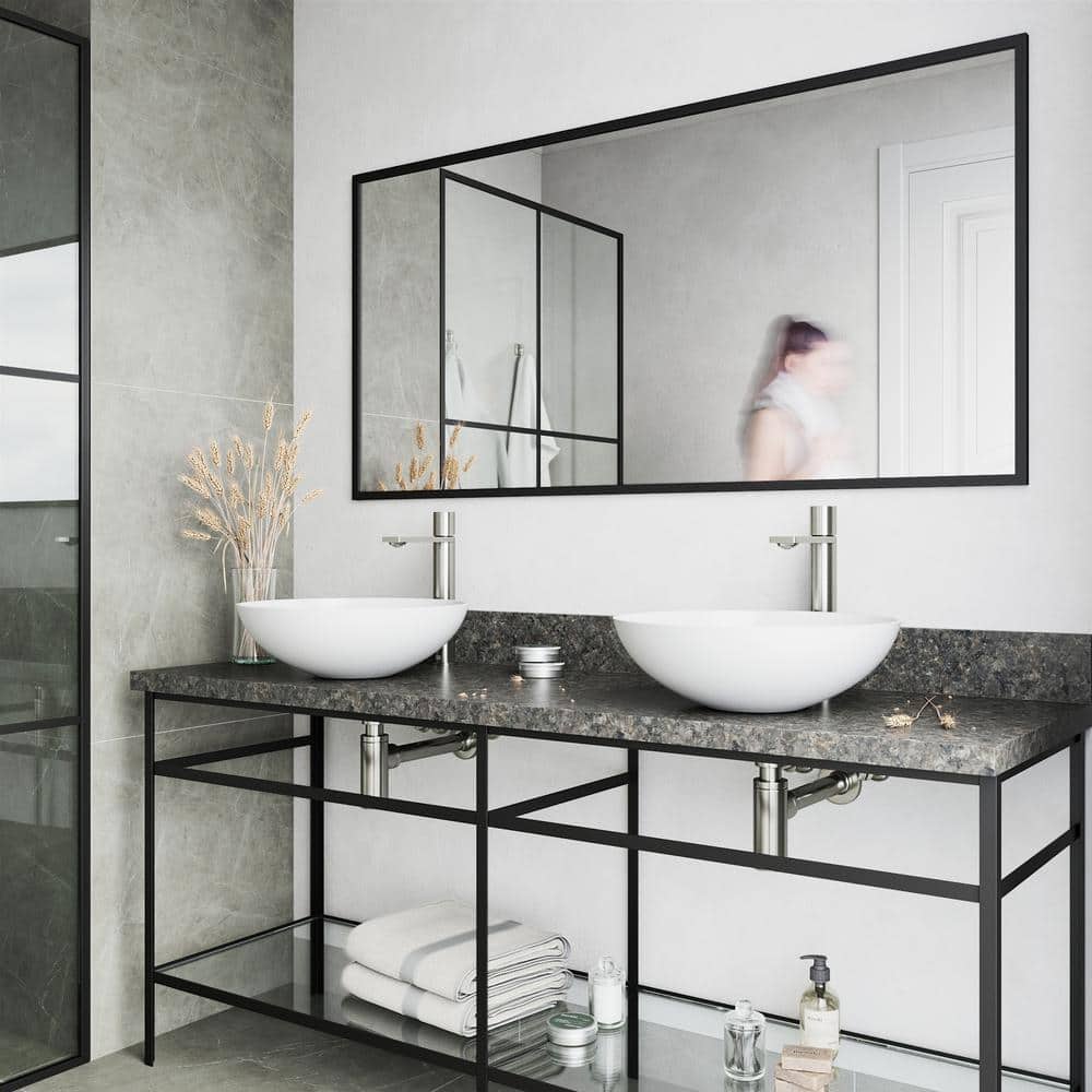 Lotus 16'' Round Matte White Stone Vessel Sink with Brushed Nickel Faucet